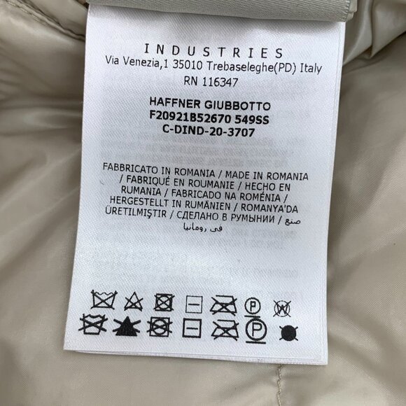 Moncler Haffner Beige Lamb Wool & Down Hooded Jacket 5 XL Double-Face Zippered P - Picture 15 of 15